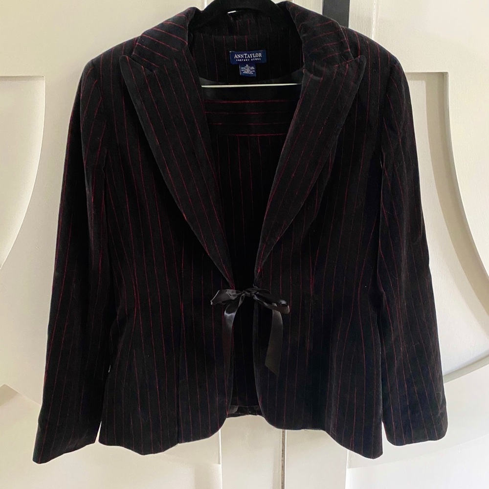 Ann Taylor Black Velvet Suit